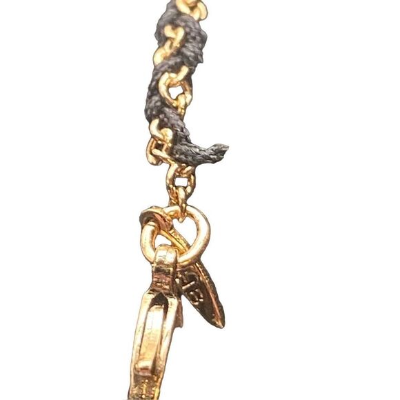 Vintage Druzy Gold Tone Thread Chain Bracelet 7” with 1” Extender Signed - Picture 6 of 12